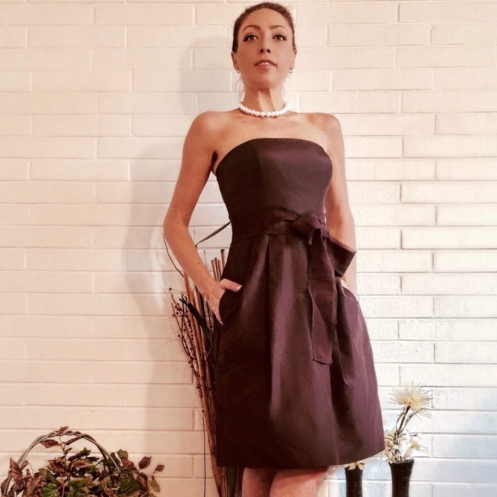 Chocolate Brown Strapless Cocktail Dress